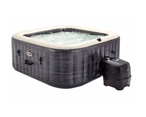 INTEX PureSpa Greystone Deluxe jakuzzi 6 személyes szögletes 193 x 193 x 71 cm szürke / fehér #28452