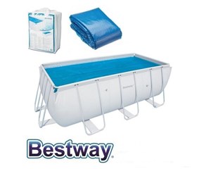 Bestway szolártakaró 6,71x3,66m szögletes medencéhez #58228